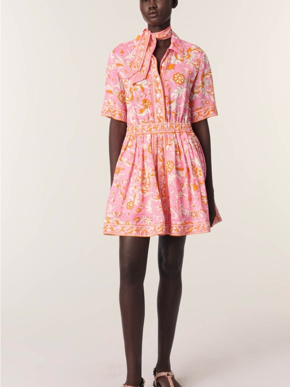 Maje Mini flowing patterned dress / Size 34